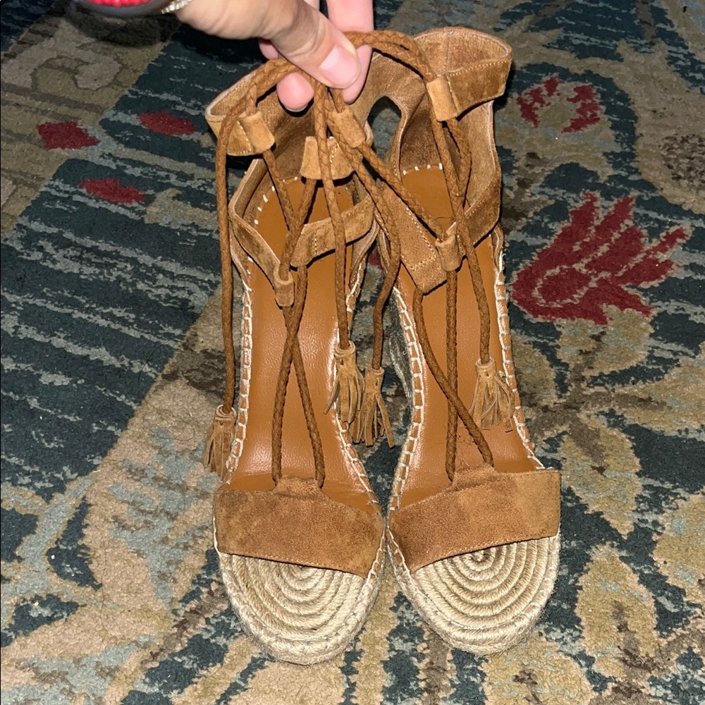Joie Brown Suede Women's Ankle Tie Sandals